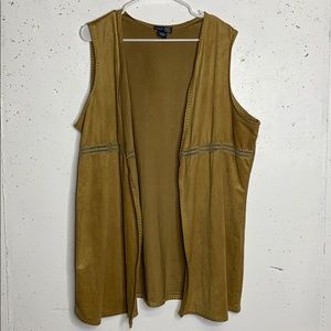 Venezia Jeans Faux Suede Openfront Sleeveless vest